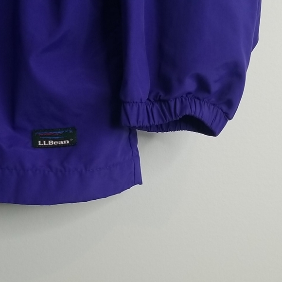 VTG LL BEAN Girls Purple Hooded Windbreaker Medium - Picture 4 of 9